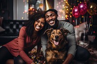 Celebrate together with their dog laughing adult woman. AI generated Image by rawpixel.