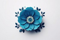Exotic blue flower jewelry brooch plant.