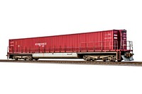 A cargo train vehicle railway white background.