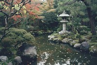 Japanese garden outdoors nature autumn.