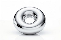 Donut Chrome material silver white background simplicity.