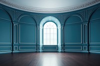 Empty blue room architecture flooring window.