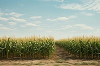 Empty local corn farm agriculture outdoors horizon.