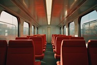 Empty train two red and have view from windows architecture vehicle transportation.