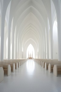 White modern empty church architecture building spirituality.