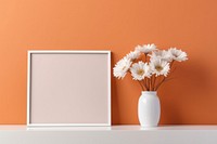 Flowers Picture frame mock up white vase wall. AI generated Image by rawpixel.