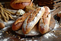 Freshly bake baguette bread food.