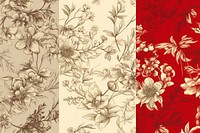 Solid toile wallpaper of christmas flowers pattern plant art.