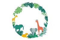 Safari wildlife giraffe circle.