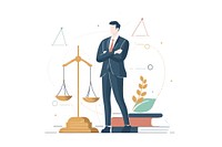 Lawyer flat illustration adult accessories technology.