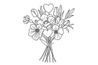 Valentines bouquet drawing sketch doodle.
