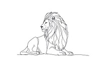 Lion drawing sketch representation.