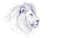 Lion head drawing sketch line.