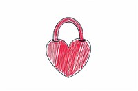 Valentines lock heart line white background.