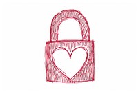 Valentines lock line white background accessories.