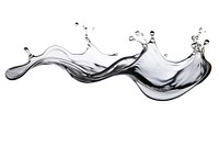 Liquid water forming flowing sketch white background.