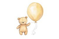 Cute cuddly teddy bear and balloon toy representation celebration.