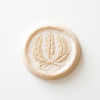 Seal Wax Stamp white bread white background porcelain dishware.