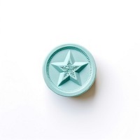 Seal Wax Stamp a star turquoise white background echinoderm.