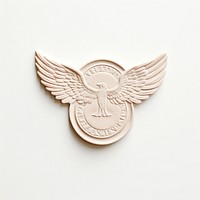 Seal Wax Stamp an angel wings craft white background representation.