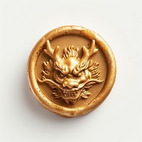 Seal Wax Stamp chinese dragon head jewelry locket gold.