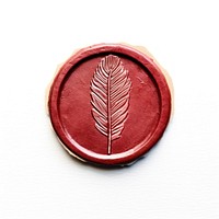 Seal Wax Stamp feather white background jewelry pattern.
