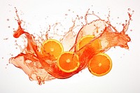 Splash effect of juice grapefruit food white background.