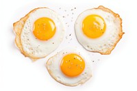Sunny-side up friedeggs food white background breakfast.