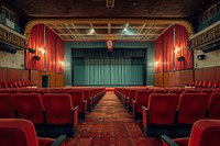 Movie theater from the 1950s-1970s auditorium chair hall.