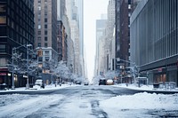 Newyork city street on winter architecture metropolis cityscape.