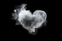 Heart fog effect smoke black background monochrome.