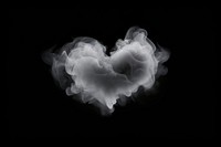 Heart fog effect black black background monochrome.