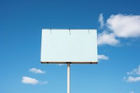 Blank white retro store sign sky billboard outdoors.