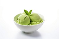 Green tea dessert cream food.