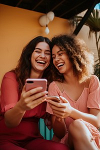 Friend laughing selfie adult.