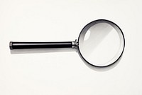 Magnifying white background reflection simplicity.