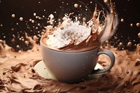 Hot chocolate hot Cocoa dessert drink.