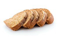 Sliced of whole wheat bread food white background sourdough.