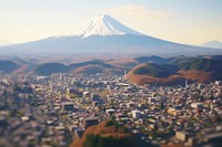Mountain Fuji view architecture landscape cityscape. AI generated Image by rawpixel.