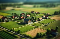 Close up Drone on agriculture fiekls architecture tilt-shift outdoors. AI generated Image by rawpixel.