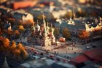 Architecture tilt-shift landmark building. AI generated Image by rawpixel.