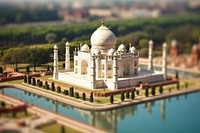 Taj mahal architecture tilt-shift outdoors. AI generated Image by rawpixel.