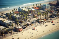 Venice beach architecture tilt-shift outdoors. AI generated Image by rawpixel.