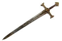 Vintage sword dagger weapon white background.