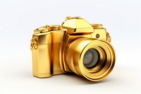 Camera gold white background photographing photography.