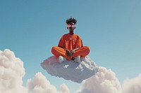 Black person content sky spirituality.