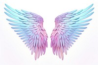 Angel wings iridescent bird white background creativity.