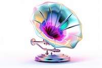 Gramophone iridescent white background electronics technology.