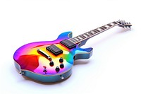 Electric guitar iridescent music white background string.