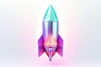 Rocket icon iridescent technology spacecraft cosmetics.